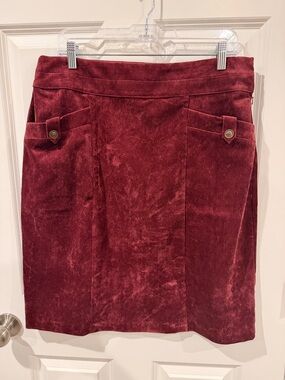 Christopher & Banks Maroon Corduroy Skirt Size 12